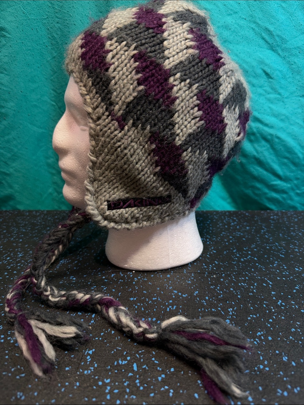Dakine Earflap Beanie in Gray & Purple